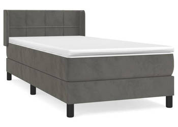 Łóżko Z Materacem Szare Kontynentalne DO Sypialni 90x200 cm WM-3130938