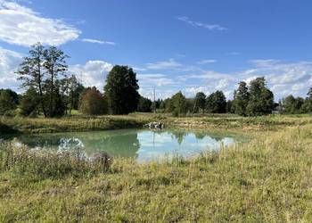 Działka ze stawem i linią brzegową rzeczki