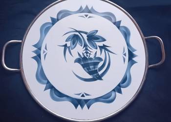 Fajansowa petera art deco w metalowym okuciu, zdobienia Spritzdekor. 1928r.