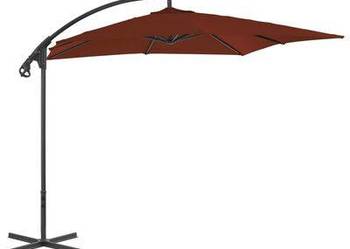 Parasol wiszący ze stalowym słupkiem, 250x250 cm, terakota(312511)