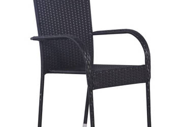 Sztaplowane krzesła ogrodowe 4 szt. polirattan czarne WM-310084