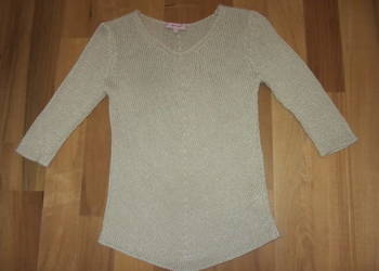 M&S, sweterek, nude, beż, bluzka,rękaw 3/4,  XS/S, 34/36
