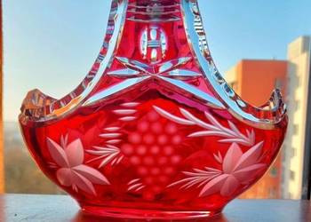 Piękny, koszyk, kryształowy PRL.