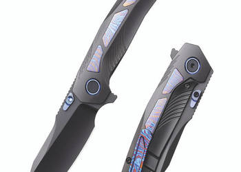 Nóż składany Remette Kestrel Black DLC Titanium/Timascus, Black DLC CPM S3…