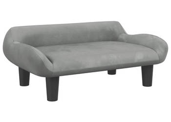Sofa dla dzieci jasnoszara 70x40x24 cm aksamit WM-3196350