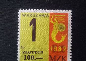 Znaczek do biletu miesięcznego z 1982 r.