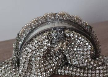 Torebka na łańcuszku, wieczorowa. Vintage, lata 50 te.