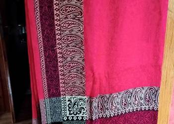 WySzal karminowy204x71 cm,kaszmir i jedwab