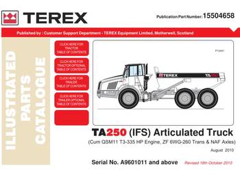TEREX TA250 wozidło katalog części PL