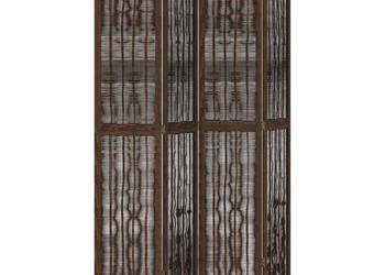 Parawan pokojowy 4-panelowy ciemny brąz lite drewno paulowni WM-358660