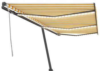 Ręcznie zwijana markiza z LED 600 x 300 cm żółto-biała WM-3069803
