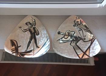 WMF talerze Art Deco metalowe 2szt.