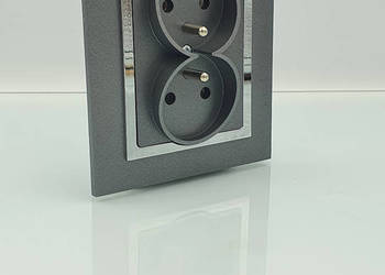 Gniazdo podwójne Magic Timex-elektro kolor grafit z chromem