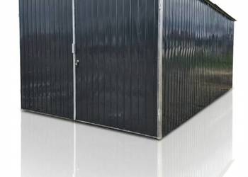 Garaż blaszany 3x5 RAL jednospadowy brama dwuskrzydłowa