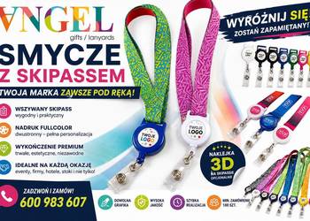 Smycz z wszytym skipassem smycze z nadrukiem