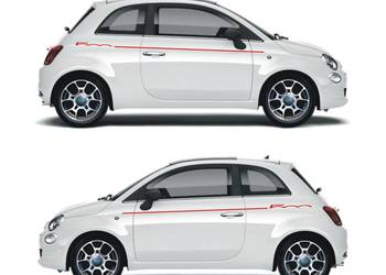 Fiat 500 Abarth CZERWONE Naklejki Pasy boczne Tuning WZÓR NR 1