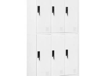 Szafka zamykana na klucz biała 90x45x180 cm stalowa WM-339796