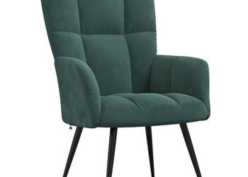 Fotel ciemnozielony obity aksamitem WM-328075