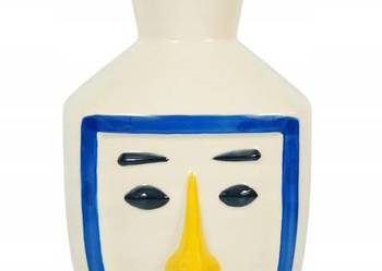 Porcelanowy wazon żardiniera Vallauris 1960 twarz abstrakcja 2