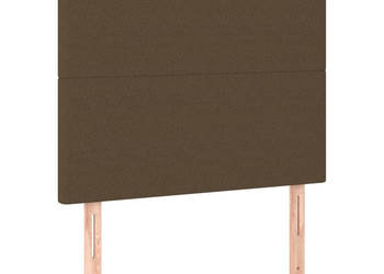Zagłówek do łóżka z LED ciemnobrązowy 90x5x118/128 cm tkanina WM-3122129