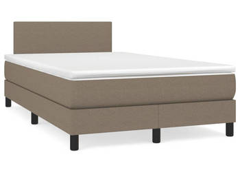 Łóżko kontynentalne z materacem taupe 120x190 cm tkanina WM-3269713