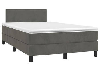 Łóżko kontynentalne z materacem i LED ciemnoszare 120x190 cm WM-3270142