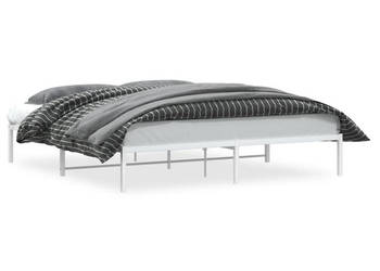 Łóżko Metalowe Białe Rama Łóżka Ze Stelażem Biała 183x213 cm WM-373678