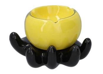 Żółta Ceramiczna Popielniczka Buźka Zawstydzona