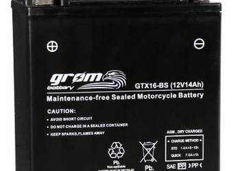 Akumulator motocyklowy 12V 14Ah 230A GROM GTX16-BS YTX16-BS