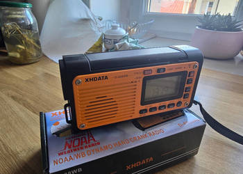 XHDATA D608WB Super Radio Awaryjne Solar Korba USB Powerb. Blue Latarka