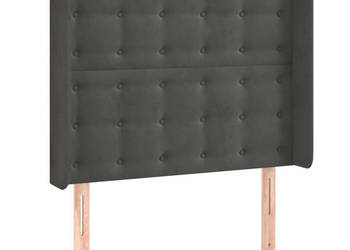 Zagłówek uszak ciemnoszary 103x16x118/128 cm aksamit WM-3120057