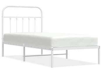 Łóżko Metalowe Białe Rama Łóżka Ze Stelażem 90x200 cm WM-352620