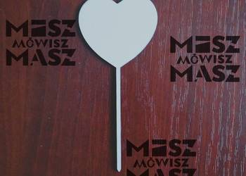 Topper do kwiatów Walentynki serce kwiaty tort bukiet 13cm #MiszMówiszMasz