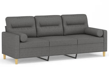 3-osobowa sofa z poduszkami ciemnoszara 180 cm tkanina WM-3200830
