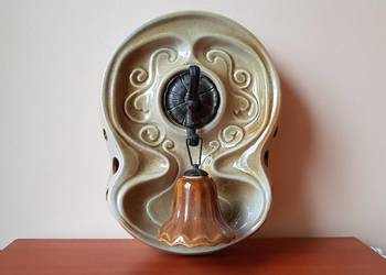 Porcelitowa osłona/ozdoba/ oprawa na dzwonek Mirostowice, porcelit PRL