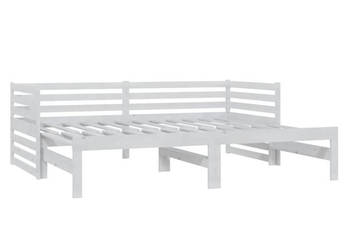 Łóżko wysuwane 2 x (90x200) cm białe lite drewno sosnowe WM-3083670