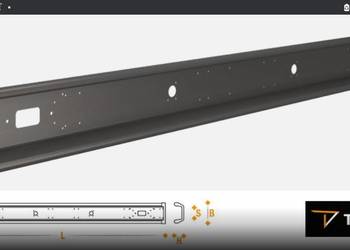 ZDERZAK TYLNY NACZEPY 2400MM SZARY + ZAS