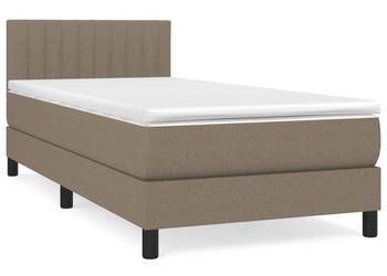 Łóżko kontynentalne z materacem taupe tkanina 80x200 cm WM-3140173