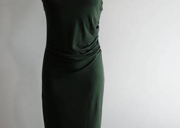 Sukienka Długa Drapowana Marszczona Ciemnozielona Premium Marka Superdry