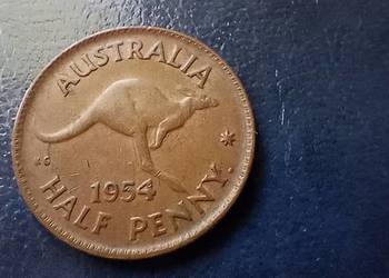 Stare monety 1/2 pens 1954 Australia