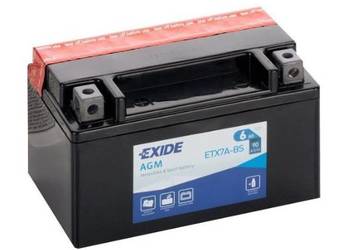 Akumulator motocyklowy 12V 6Ah 90A EN EXIDE ETX7A-BS YTX7A-BS L+