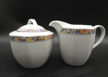 Zestaw Porcelanowy: Cukiernica i Mlecznik Form Marienbad Ingres Weiss
