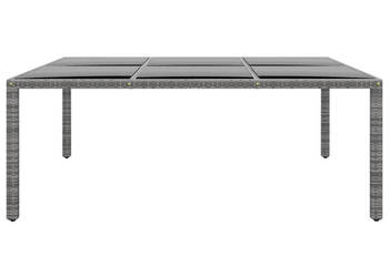 Stół ogrodowy 200x150x75 cm szkło i rattan PE szary WM-310587