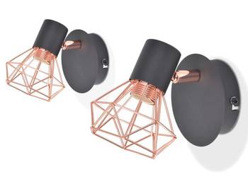 vidaXL Lampy ścienne, 2 szt., E14, czarno - miedziane(SKU:244388)