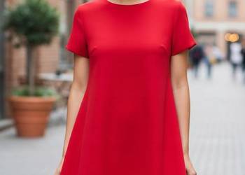 Sukienka damska elegancka litera A z kieszeniami r. 40 biust 100 cm