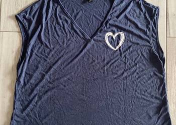 Koszulka luźna szeroka granatowa XL shein t-shirt z serduszkiem nowa