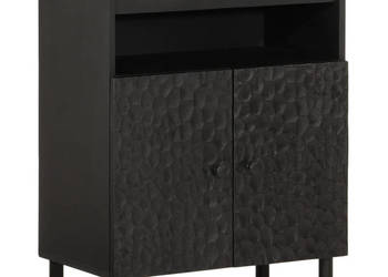 Szafka czarna 60x33x75 cm lite drewno mango WM-356844