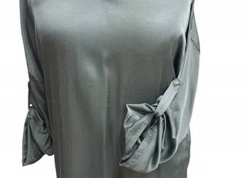 Piękna Koszula Bluzka damska-satynowa biust 116cm szara