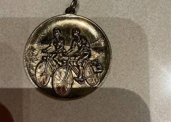 Medal Pozłacany Vintage,Rowerzyści