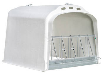 Domek dla cieląt pojedynczy CalfOTel XL-5 z progiem, z przednią bramką z a…